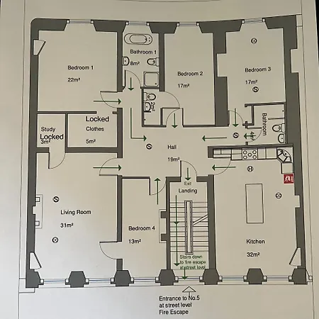 Georgian 4 Bedroom 3 Bathroom New Town Apartamento *