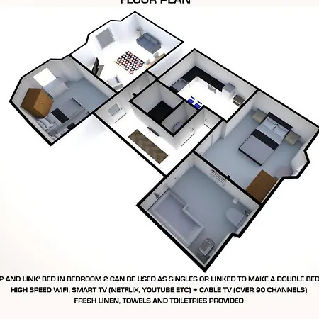 Sleeps 6 Free Parking Apartment Edinburgh