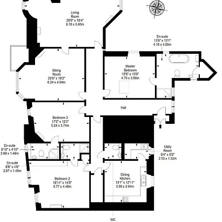 Apartment Luxury 3-bedroom With Stunning Views At Ramsay Garden *