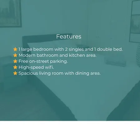 Sleeps 4 Free Parking Modernised 1 Bedroom Apartment *