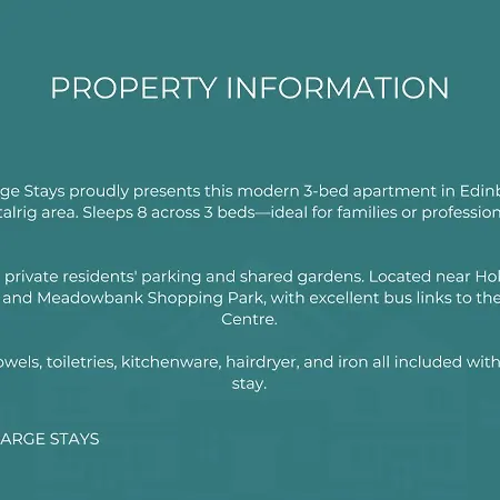 Parking- Sleeps 8- 3 Bedroom House- Centre Edinburgh