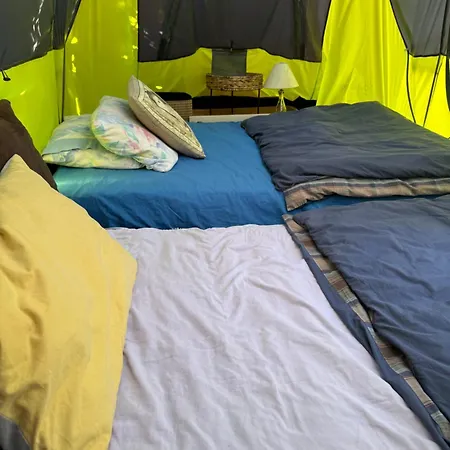 2 Tent In The Garden & 2 Single Guest Beds In The House