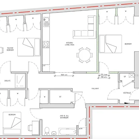 Appartement Haymarket Spacious 3 Bedroom Street Level
